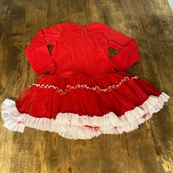 Counting Daisies red Santa I can Explain ruffle tutu long sleeve girls dress 4T - Picture 5 of 5